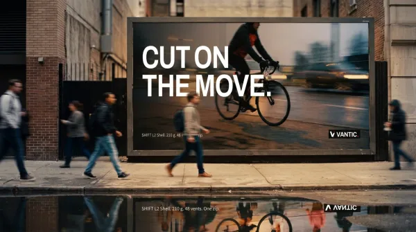 Billboard in situ — night street